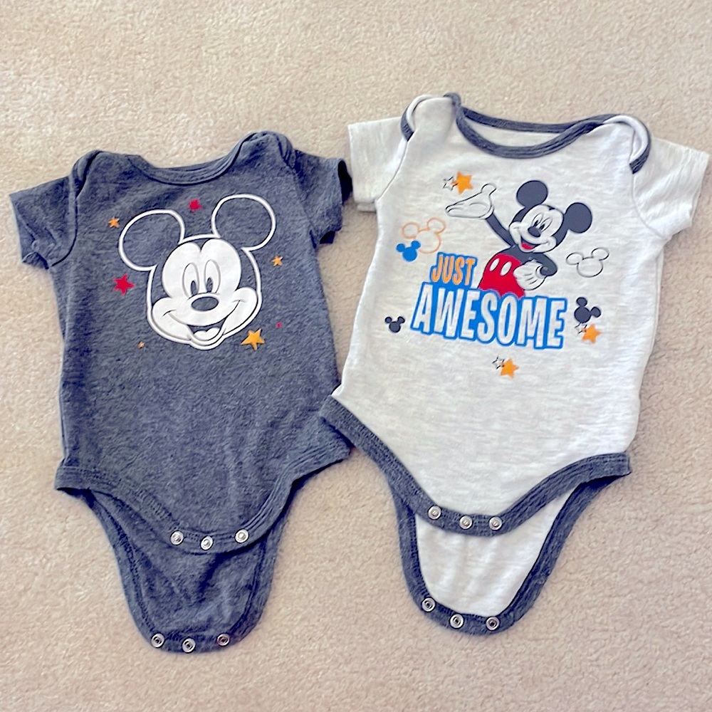Disney Baby Bundle Set of 2 Onesies Size 6-9 Months
